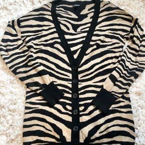 Black and Tan Zebra Print Cardigan